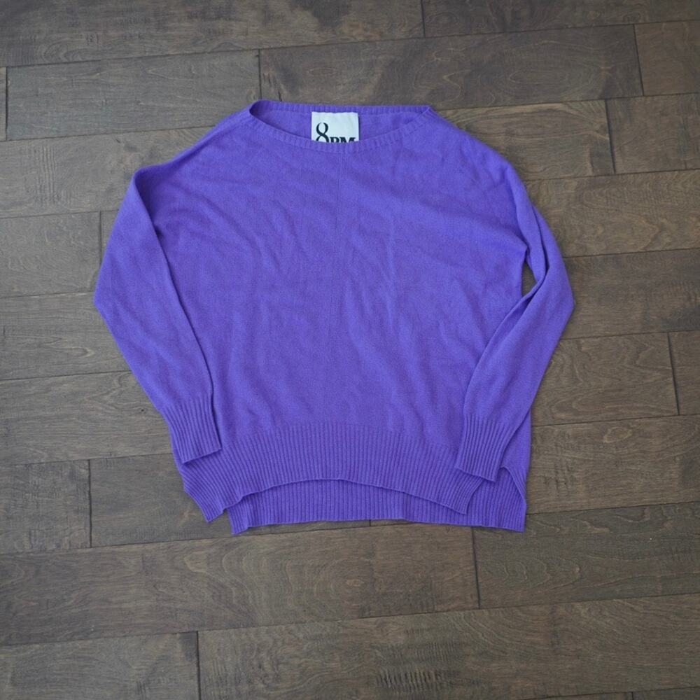 8pm Wool Cashmere blend purple crew sweater over sized size XS